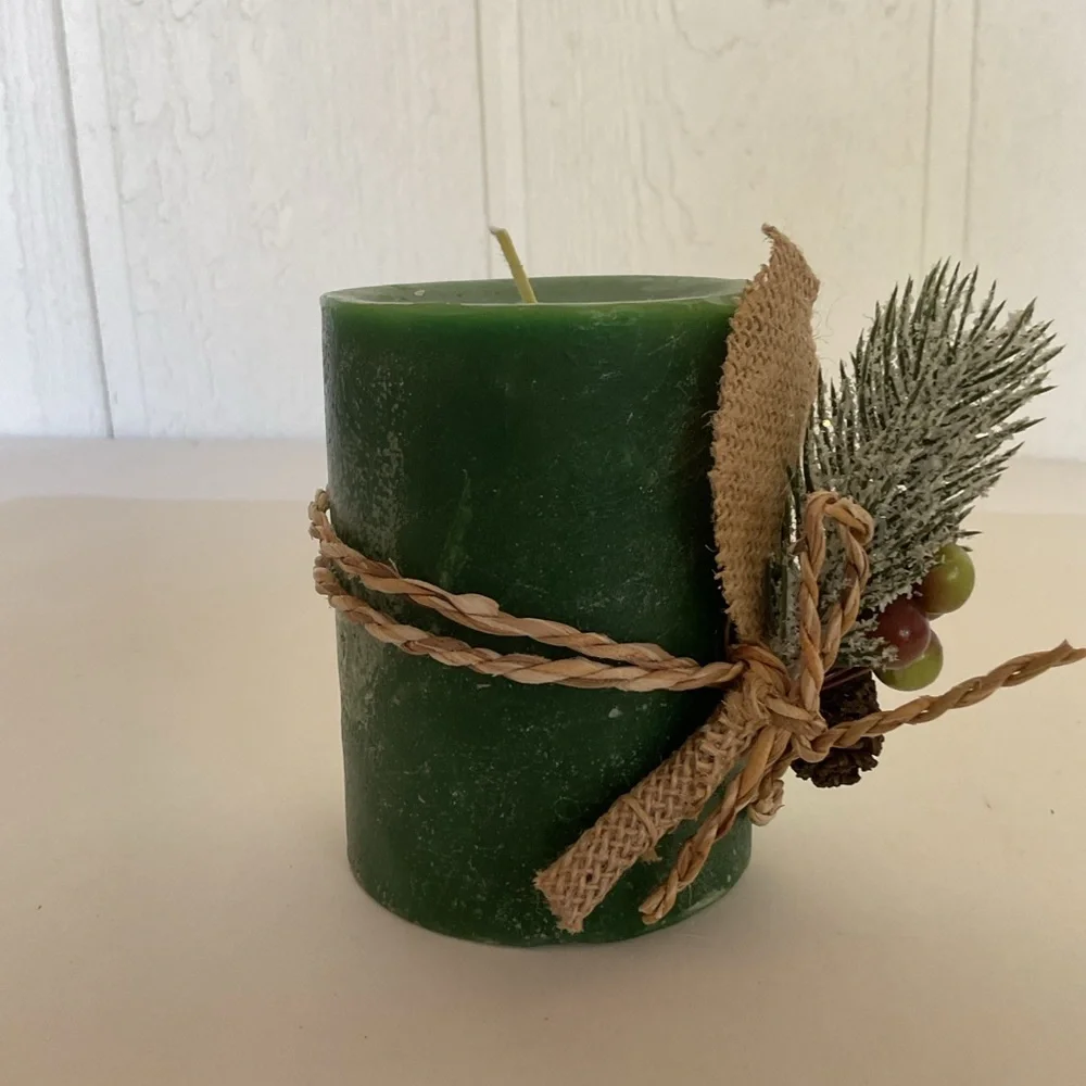 Pier 1 Holiday Forest Pillar Candle NWT